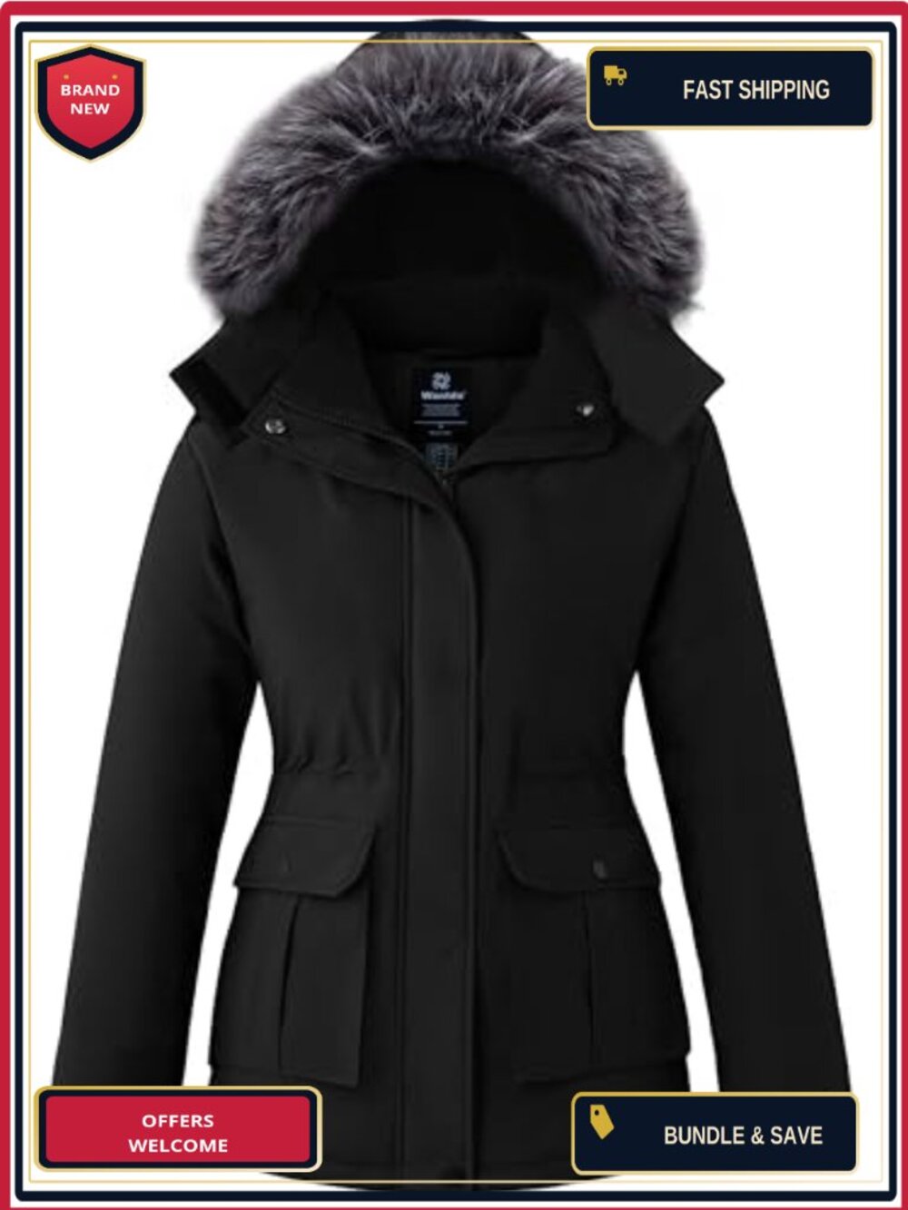 Women's Puffer Parka Jacket Winter Coat Waterproof Hooded Insulated Warm